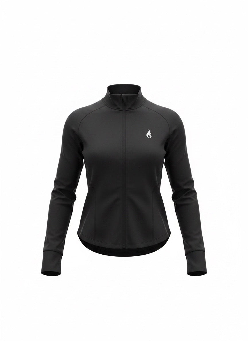 Women’s slim fit cropped full zipup  workout jackets with  thumbholes