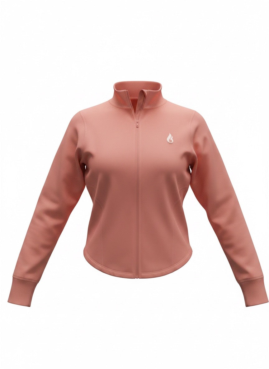 Women’s slim fit cropped full zipup  workout jackets with  thumbholes