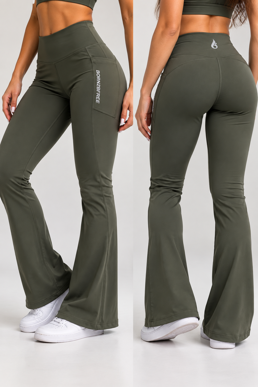 Born2BFree Flared yoga pants/ High waisted-Bell Bottom Boot cut
